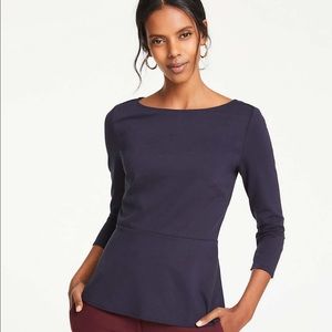 ANNE TAYLOR PEPLUM TOP